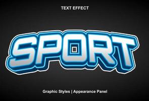 sport text effect with 3d style and editable vector