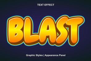 text blast effect with 3d style and editable vector
