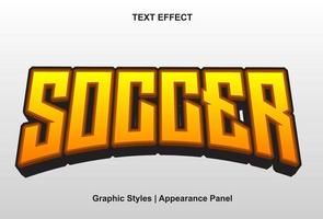 soccer text effect with 3d style and editable. vector