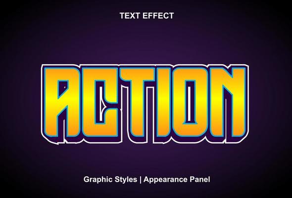 action text effect with 3d style and editable.