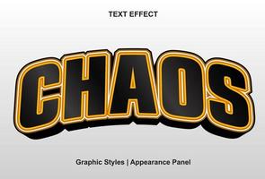 chaos text effect with 3d style and editable. vector