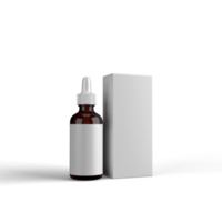 frasco de soro com embalagem de renderização 3d png