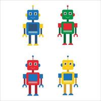 Cute robot vector illustration set