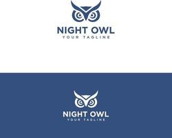 diseño de logotipo de búho nocturno vector