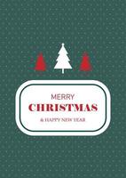 Simple Merry Christmas and New Year card with Christmas tree. vector illustration