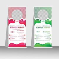 Business Roll Up Banner,  Pull Up Banner Template, Print Roll Up Banner Template, vector