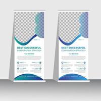 diseño de plantilla de banner de stand enrollable profesional, vertical, fondo abstracto, diseño de pull up, banner moderno, rectángulo vector