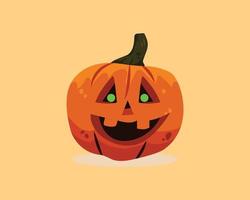 Scary halloween pumpkin illustration. vector