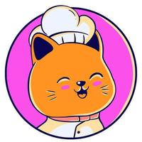 gato ilustración chef linda mascota vector