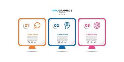 Trendy business Infographic design template Vector with icons and 3 options or steps. Can be used for process diagram, presentations, workflow layout, banner, flow chart, info graph.Eps10 vector