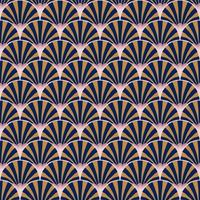dibujo de patrón repetido vectorial de rayas azules y amarillas al azar en patrón de abanico y curva de concha para ropa de moda textiles impresos, papel pintado, envoltura de papel vector