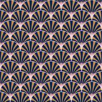 Vector seamless repeat pattern drawing of blue and yellow striped random on fan pattern and shell curve for fashion clothing fabric textiles printed, wallpaper, paper wrapping