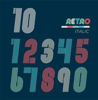 Retro fun numbers set vector