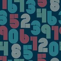 Seamless pattern of retro numbers on blue vector