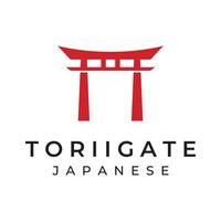 Creative design of ancient japanese tori gate logo.Japan heritage, culture and history tori gate.Logo for business. vector