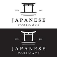 Creative design of ancient japanese tori gate logo.Japan heritage, culture and history tori gate.Logo for business. vector