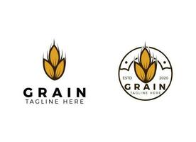 diseño de logotipo de icono de vector de trigo o grano simple