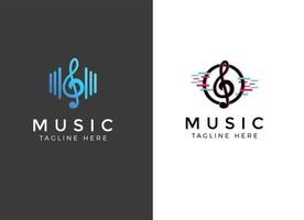 Simple Music and audio wave logo design template. vector