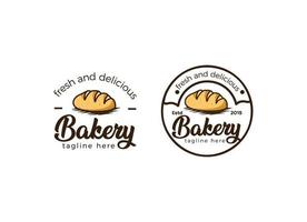 concepto de diseño de logotipo de panadería y pan fresco. logotipo de panadería croissant vector