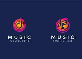 plantilla de diseño de logotipo de onda de música y audio simple. vector