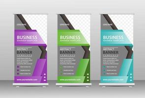 Stylish roll up business standee banner design vector