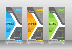 Stylish roll up business standee banner design vector