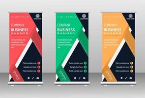 Stylish roll up business standee banner design vector