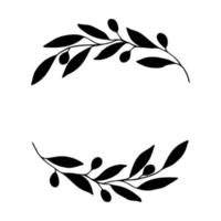 Olive branch wreath vector