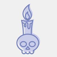 vela icono. elementos de celebración del día de los muertos. iconos en estilo de dos tonos. bueno para impresiones, carteles, logotipos, decoración de fiestas, tarjetas de felicitación, etc. vector