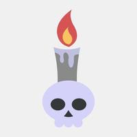 vela icono. elementos de celebración del día de los muertos. iconos de estilo plano. bueno para impresiones, carteles, logotipos, decoración de fiestas, tarjetas de felicitación, etc. vector