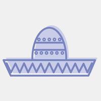 Icon sombrero hat. Day of the dead celebration elements. Icons in two tone style. Good for prints, posters, logo, party decoration, greeting card, etc. vector