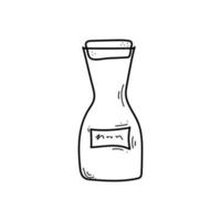 Doodle milk container illustration in vector. Hand drawn bottleisolated on white background vector