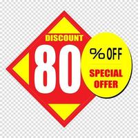 80 percent discount sign icon. Sale symbol. Special offer label vector