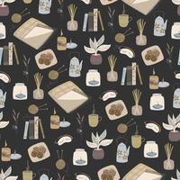 Doodle vector illustration. Modern hygge seamless pattern, great design for any purposes.