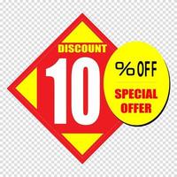 10 percent discount sign icon. Sale symbol. Special offer label vector