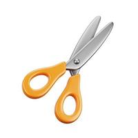 3d scissor illustration with white background photo