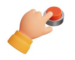 3d hand push the red emergency button photo