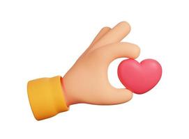 3d hand holding a love symbol photo