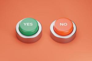 3d illustration of the button yes or no photo