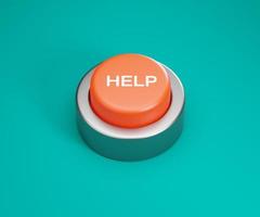 3d illustration of help emergency button photo