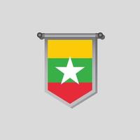 ilustración de la plantilla de la bandera de myanmar vector