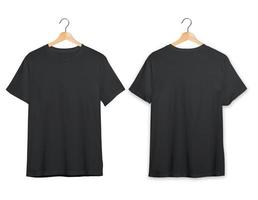 front and back tshirt black color with hangging photo