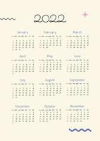 The page with the month January 2023 with retro stickers in bright tones. Vertical poster in a geometric style. Vector illustration design