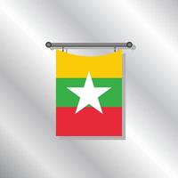 Illustration of Myanmar flag Template vector