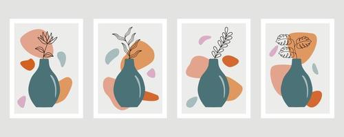 abstracto forma y hoja boho moderno minimalista clipart vector