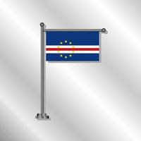 ilustración de la plantilla de la bandera de cabo verde vector