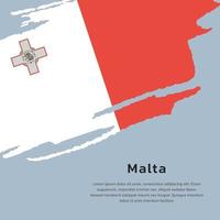 ilustración de la plantilla de la bandera de malta vector