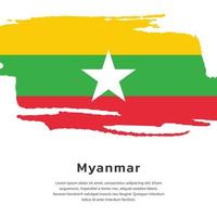 Illustration of Myanmar flag Template vector