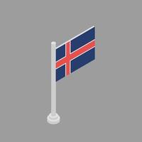 ilustración de la plantilla de la bandera de islandia vector