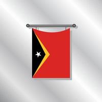 ilustración de la plantilla de la bandera de timor leste vector